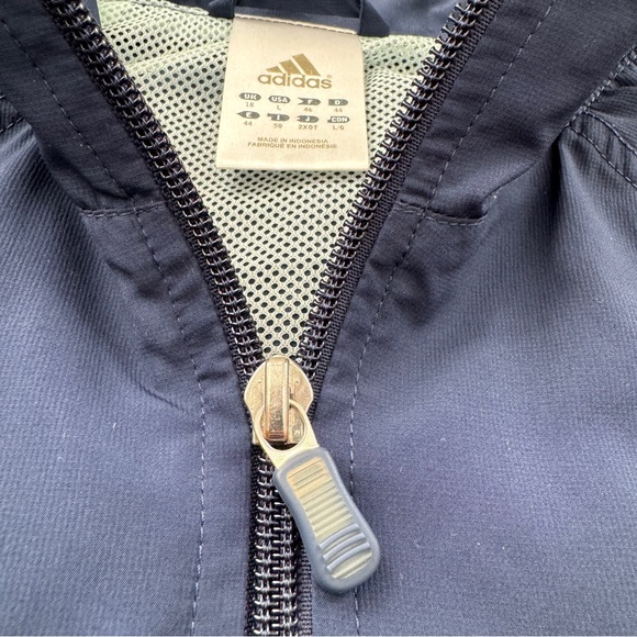 Adidas Women’s Full Zip Windbreaker Jacket No Hood Blue Teal Large - Picture 6 of 16